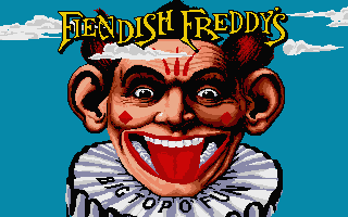 Fiendish Freddy's Big Top O'Fun title screen for Atari ST